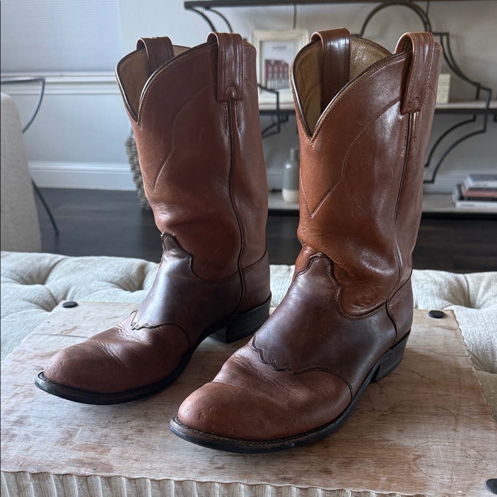 Olathe Men's 10.5 Brown‎ Leather Cowboy Boots